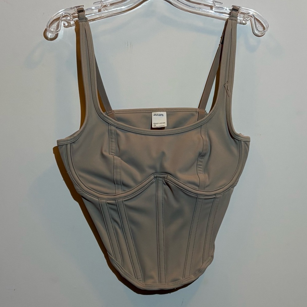Gilly Hicks Tan Corset Crop Top